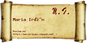 Maria Irén névjegykártya